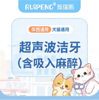 【华西】犬猫超声波洁牙（含吸入麻醉，0-5kg） 犬猫通用